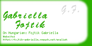 gabriella fojtik business card